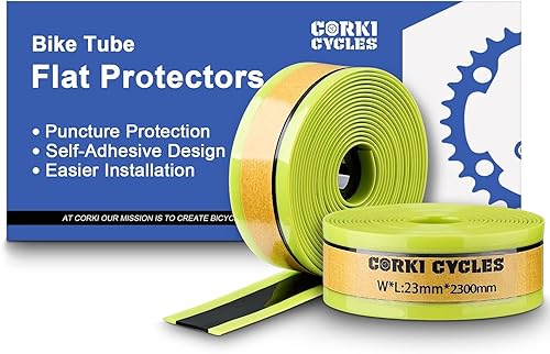 Miniatura 10 de Corki Cycles - Protectores planos para tubo de bicicleta y revestimientos de neumáticos autoadhesivos, se adapta a bicicletas de carretera de