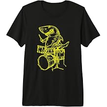 Shark Playing Drums Fish Drummer Beach Rock Musician Premium Tri-Blend T-Shirt
