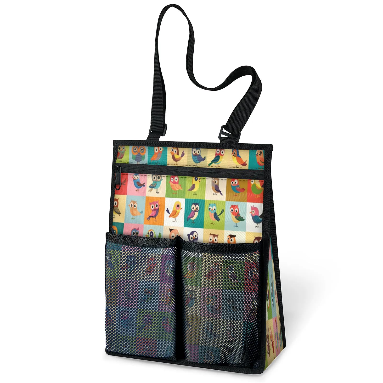 Ourtheme Cute Cartoon Birds Portable Shower Bag for Travel Gym Camp Beach Tote Shower Caddy Bags Hanging Toiletry