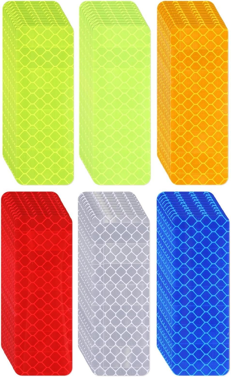 60 PCS Reflective Stickers High Visibility Reflective Tape Waterproof Bulk Safety Strips for Car Motorcycle Bike Trailer Helmet Mailbox Bag 3.14 × 1.18 Inch