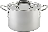 Vista 24 de Winco Olla de stock de acero inoxidable resistente con tapa, 8 cuartos de galón