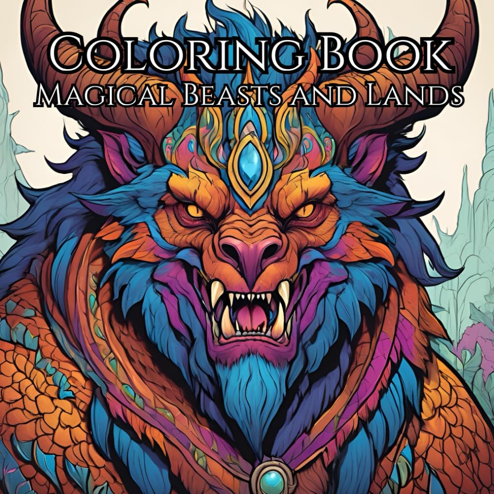 Magical Beasts and Lands Adult Coloring Book: Experience Whimsical Mindfulness Through Fantasy: Let Your Imagination Soar from Wizards to Dragons, ... a Sanctuary for Mindfulness and Relaxation.