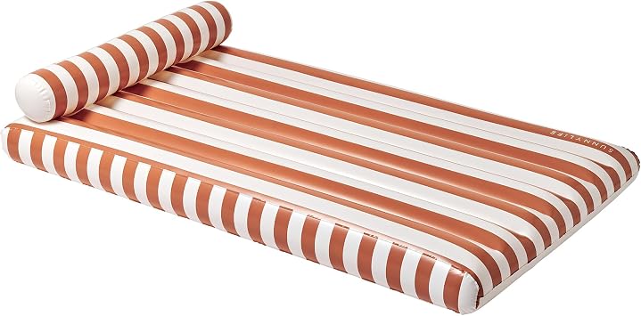 SUNNYLiFE Luxe Lilo Inflatable Float, Clay, PVC, 70.87 x 41.34 x 11.81 in, 5.29 lbs
