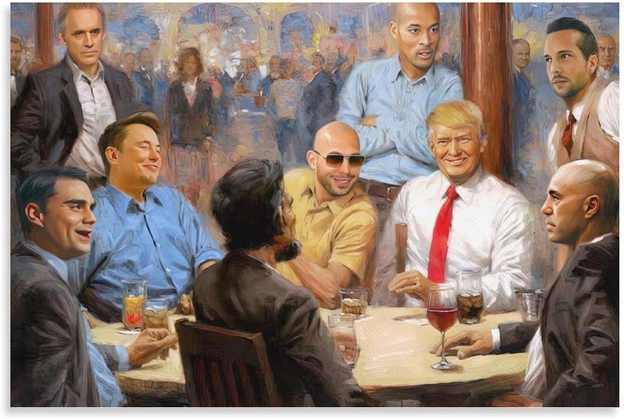 Elon Musk Donald Trump Andrew Tate And David Goggins Celebrity Party Inspirational Decoration Poster Poster Decorative Painting Canvas Wall Art Living Room Posters Bedroom Painting 16x24inch(40x60cm)