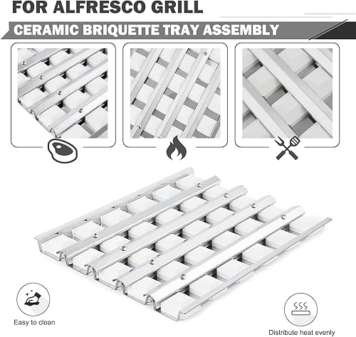 Miniatura 3 de 510-1024 Piezas de repuesto de bandeja de briquetas para Alfresco 26" 36" Eagle Series Grill Piezas de repuesto AAEP26 AAEP36 ARTP36 Placas de calor