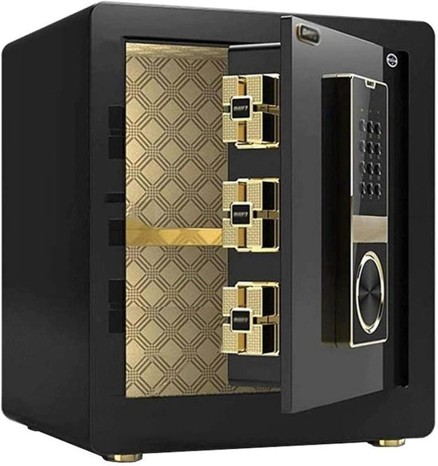 Boxes Password Locks With Fingerprints - Anti -Theft Wall Safes And Office Antirethera - Safe Chest To Archive Waterproof (color: Black)