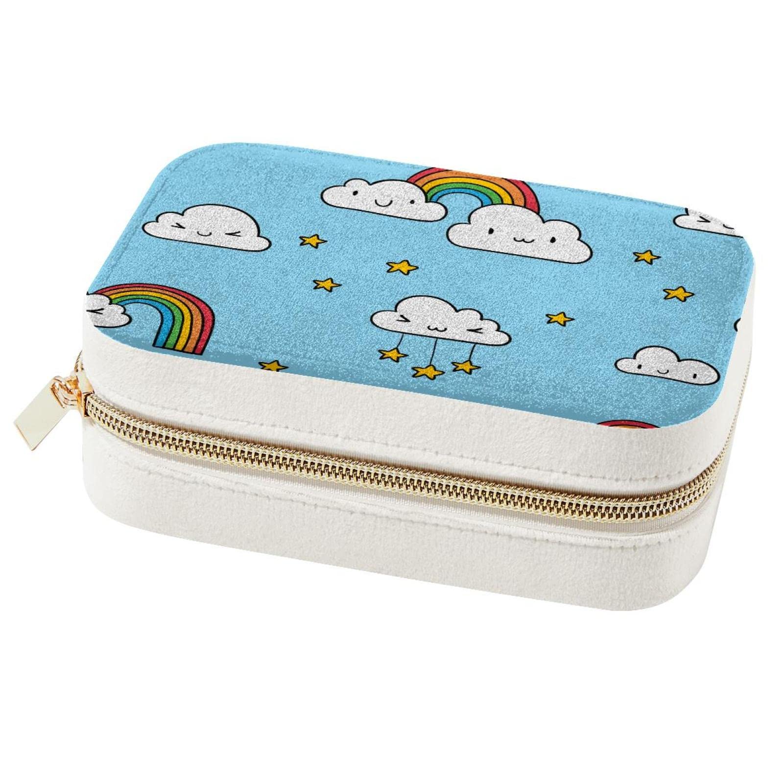 Boîte à bijoux de voyage cadeau demoiselle d'honneur arc-en-ciel fille