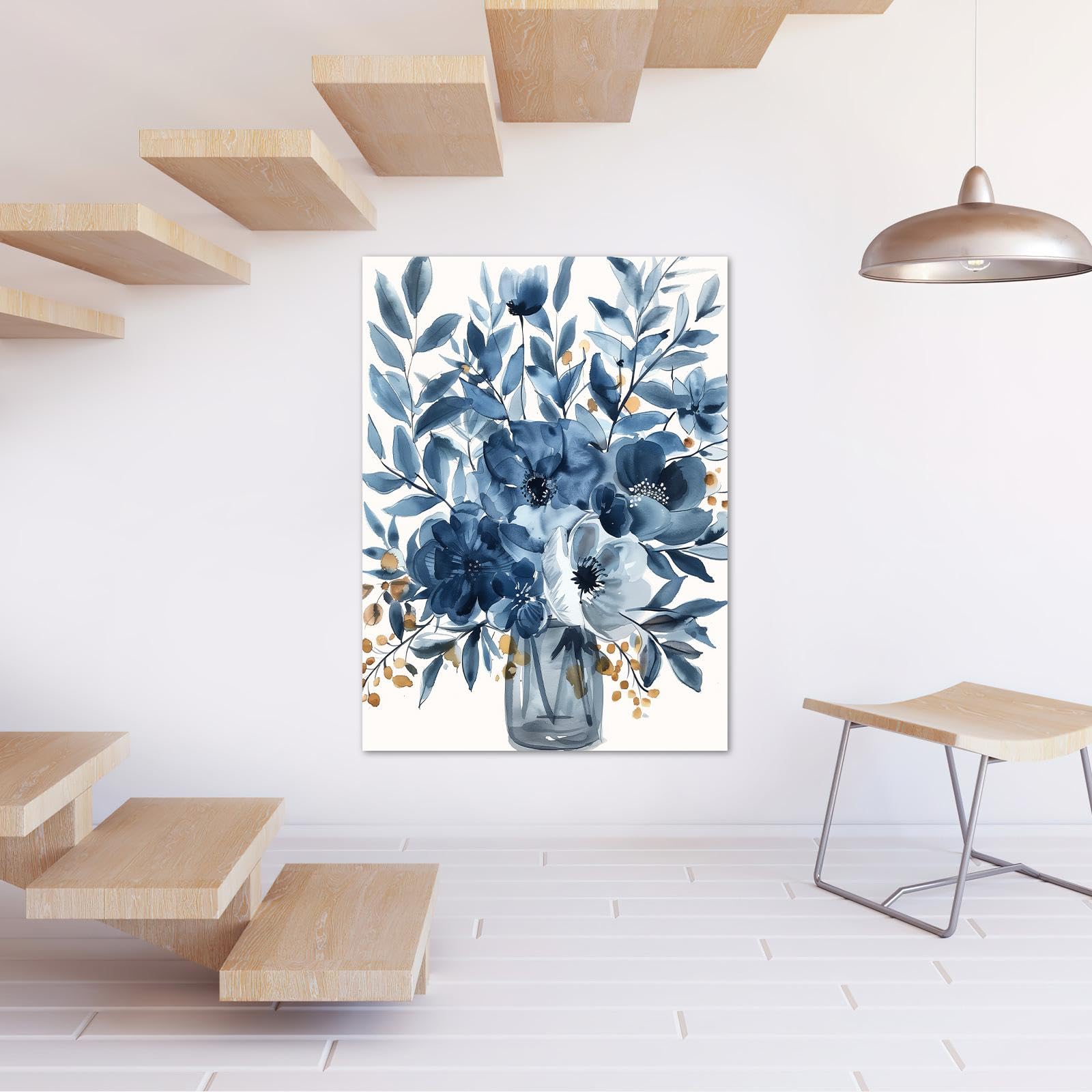 Amazon.com: HNKDKJ Vintage Gallery Wall Decor Print Blue