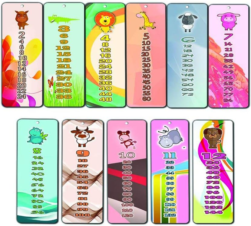 amazon com skip counting and multiplication table cards 2 sets chart bookmarks learning teaching math bookmarks for kids boys girls students maths gifts educational stocking stuffers office products