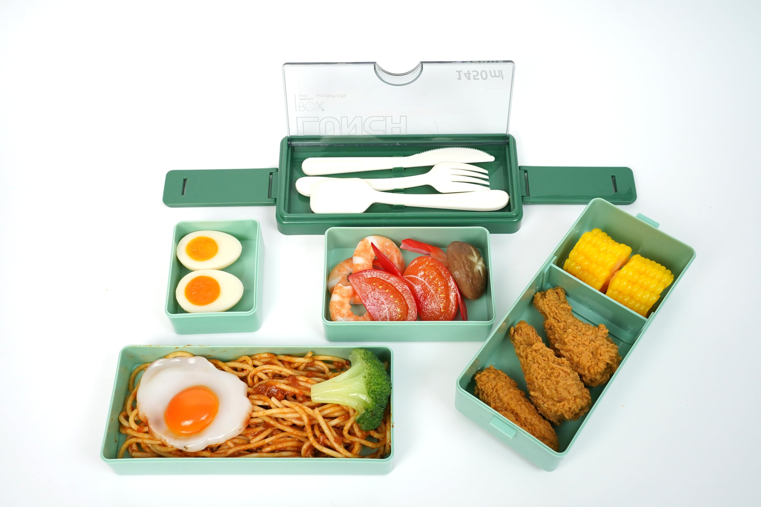 JENAGREN Bento Box Lunch Container, Stackable 3 Layers Meal Prep Salad Adult Lunch Box, Leak-Proof Sandwich Containers with Cutlery Luch bag for Adults Men Women