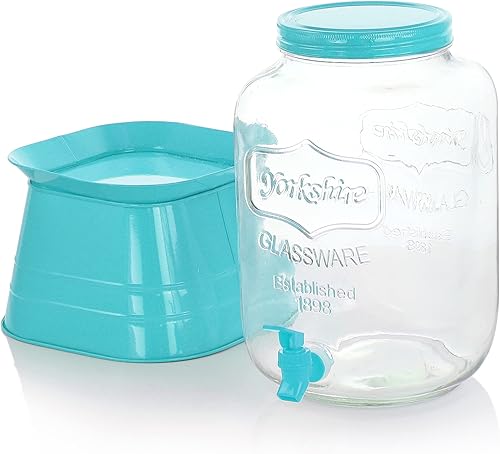 Miniatura 3 de Gibson Home Chiara Blue - Dispensador Mason de 2 GL, tapa y base de metal