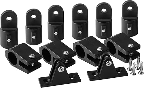 Miniatura 9 de Boat Bimini - Juego de accesorios de montaje superior de 3 arcos de 7/8 pulgadas, juego de nailon negro, diapositiva de mandíbula marina, bisagra de