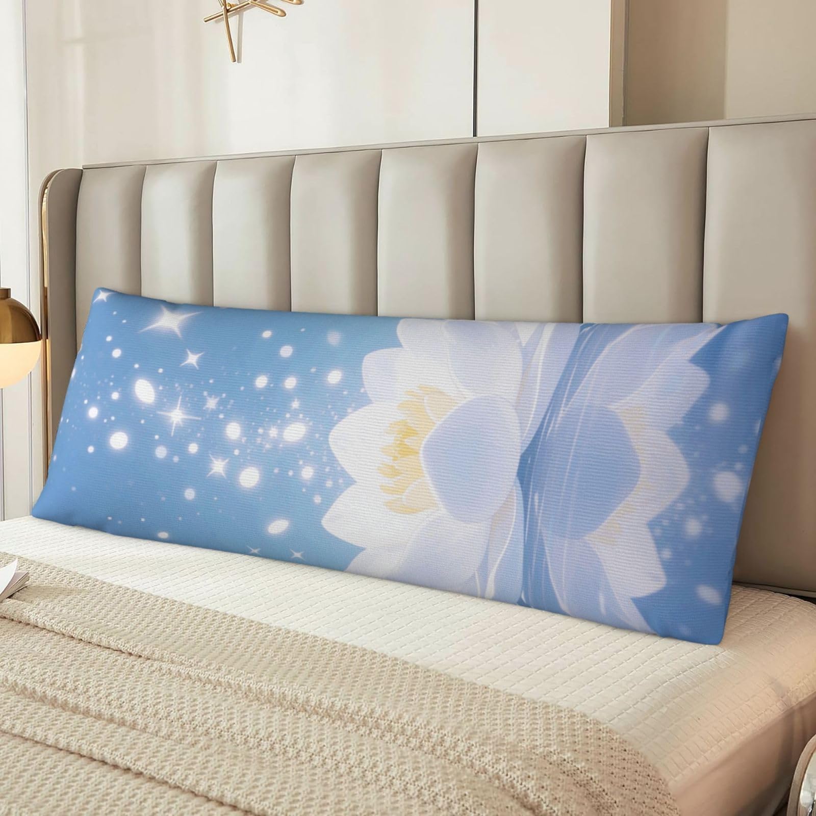 256w Magical Lotus Flower Bloom Body Pillow Cover with Hidden Zipper 54"X20",Ultra Soft Microfiber Long Pillow Case Decorative Bedding Pillowcase Cushion Cover Cases for Bedroom Couch Sofa,Home Gifts