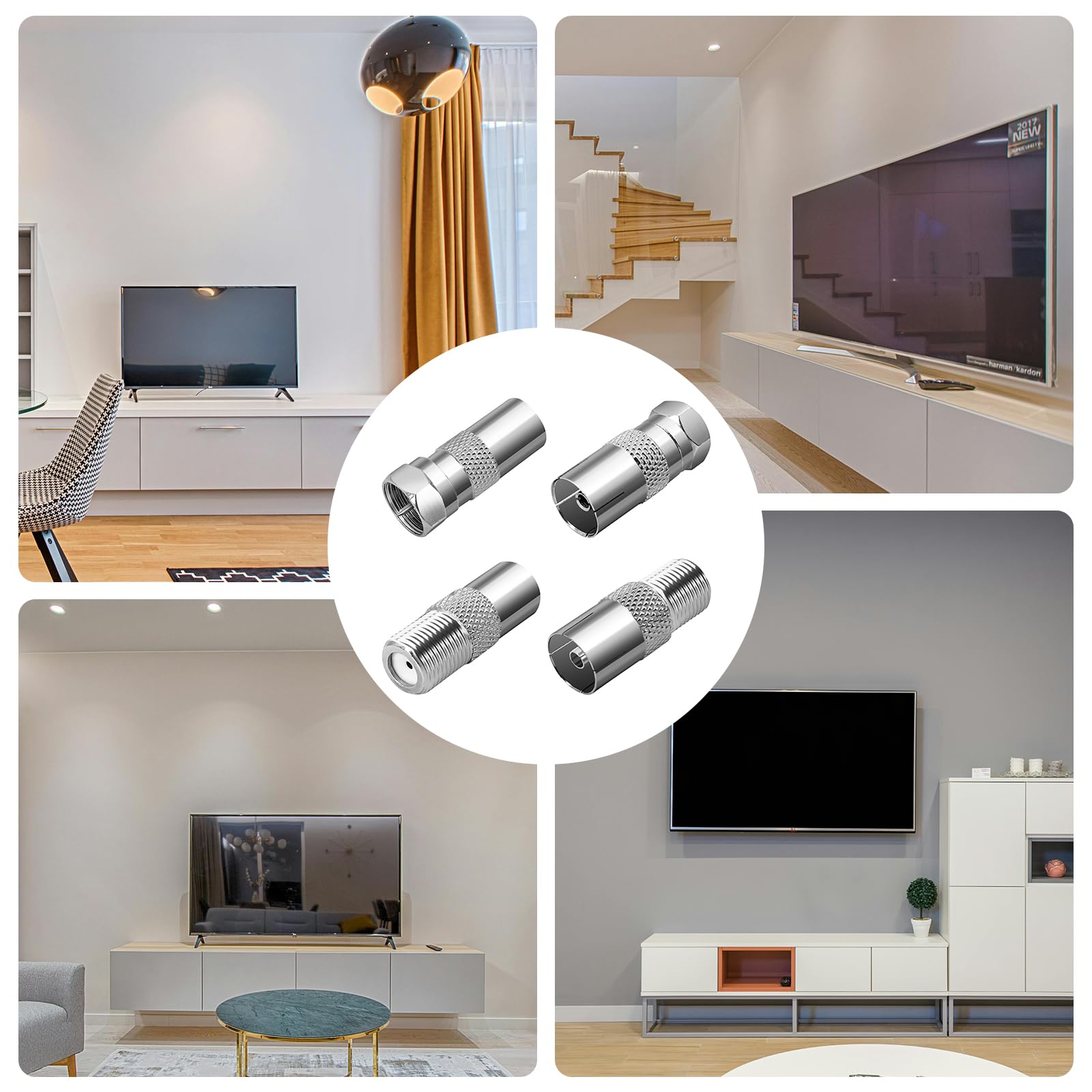 F wtyczka antenowa wtyczka satelitarna - 4 x kabel koncentryczny kabel satelitarny kabel antenowy adapter adapter antenowy wtyczka F kabel satelitarny kabel wtyczka wtyczka koncentryczna do telewizji