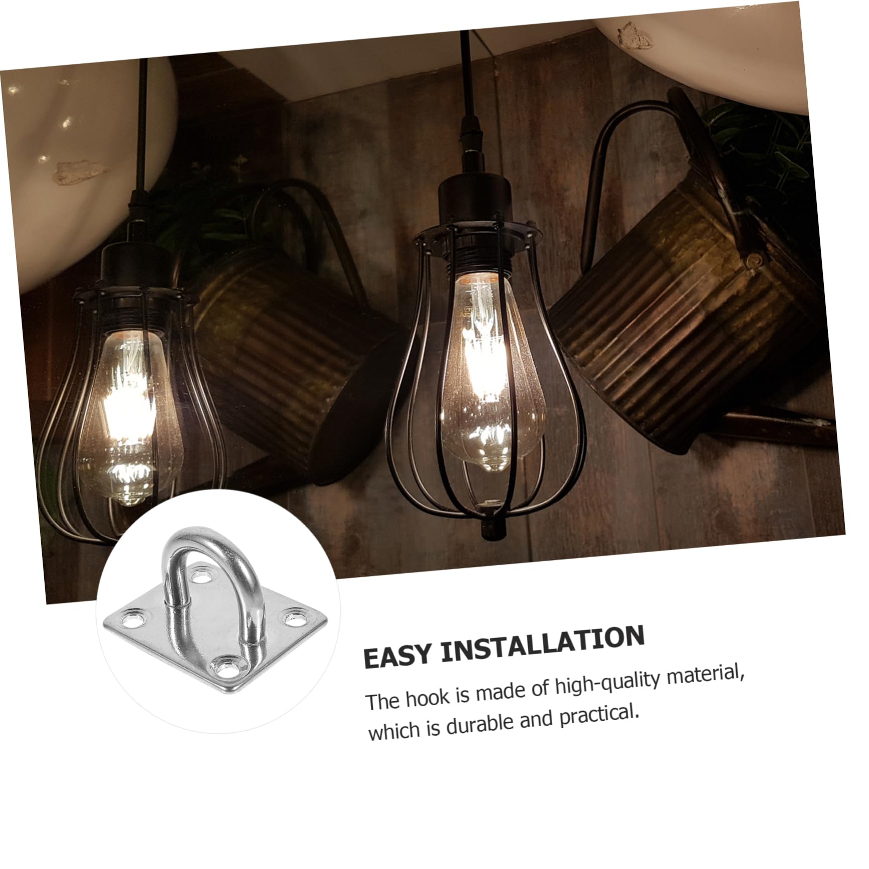 OUNONA 8 Anillos De Acero Inoxidable Gancho De Techo Multiusos Ganchos De Techo Resistentes Ganchos Para Colgar Ventiladores Para Instalación En Techo Para Hamaca Para