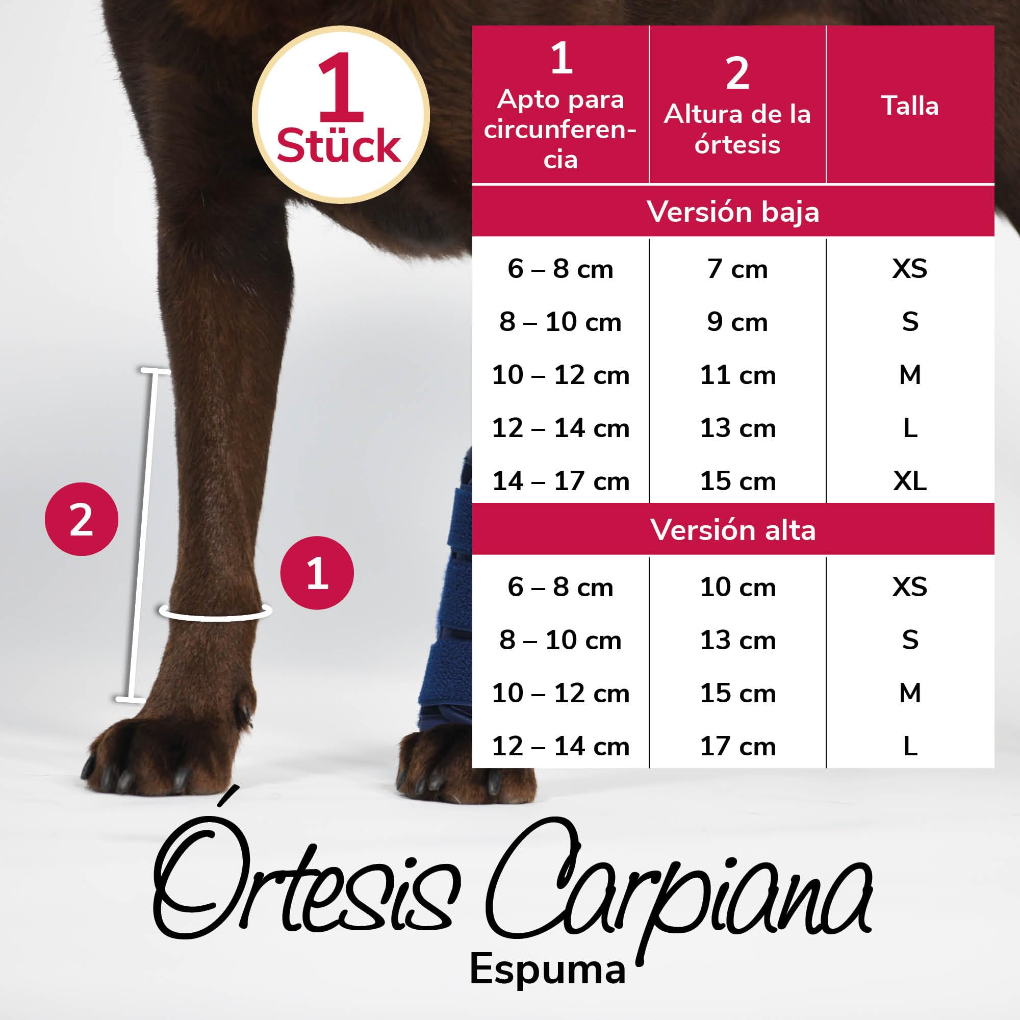 Vendaje Carpiano Bajo de Espuma Talla XL para Perros & Gatos con Férulas para la Estabilización de la Hiperextensión Carpiana & Ayuda en Lesiones Agudas del Carpo