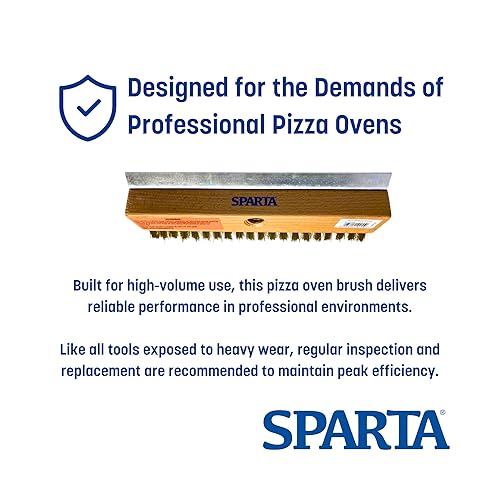 Miniatura 7 de SPARTA - Cabezal de repuesto de cepillo para horno de pizza con cerdas de latón prensado y raspador de acero inoxidable, duradero, ideal para
