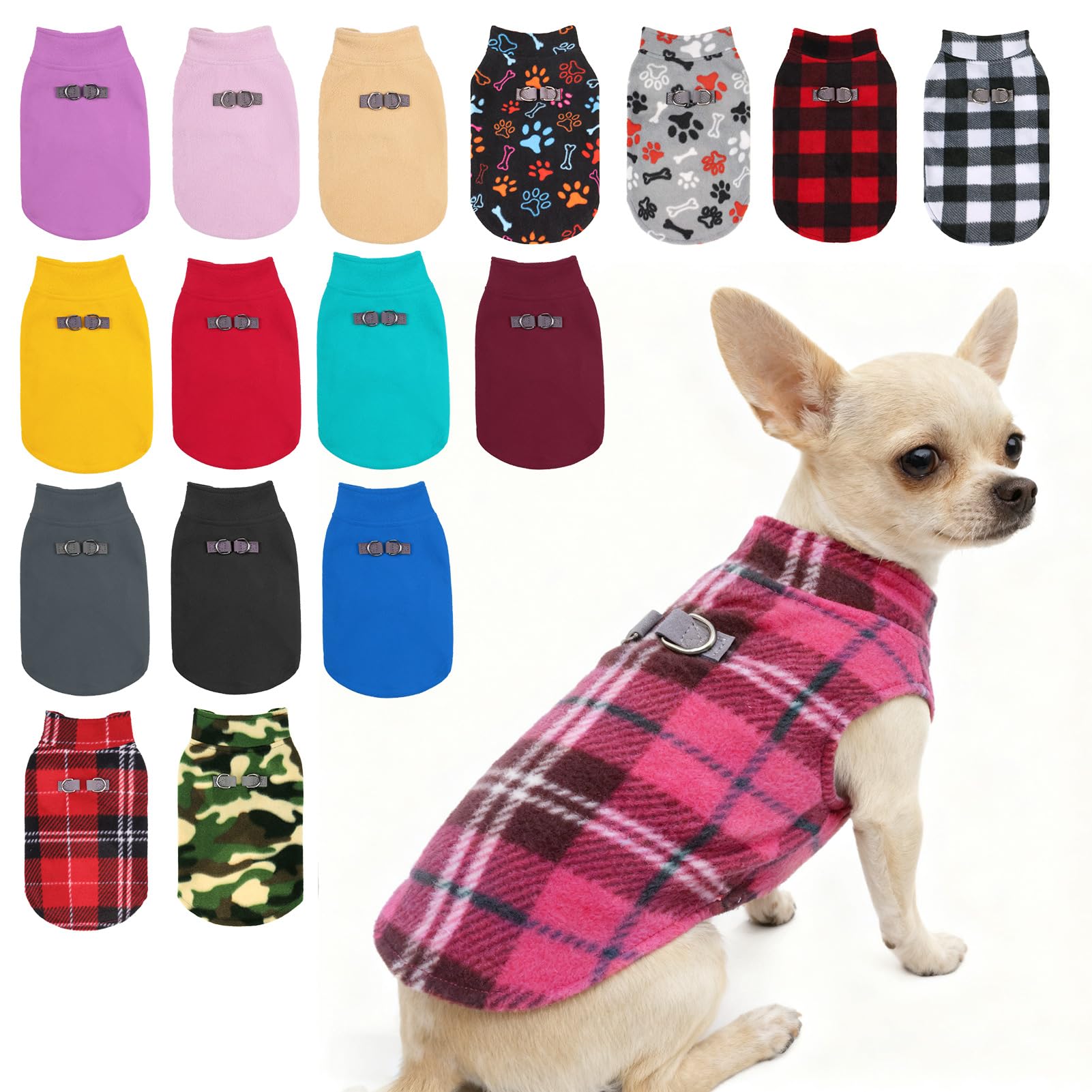 BEAUTYZOO Dog Fleece Vest Sweater Winter Jacket for Small Medium Dogs - XS