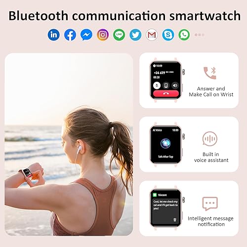 Miniatura 2 de Blackview Relojes inteligentes para mujer (hacer y responder llamadas), reloj con pantalla HD de 1.85 pulgadas, más de 100 modos deportivos, monitor