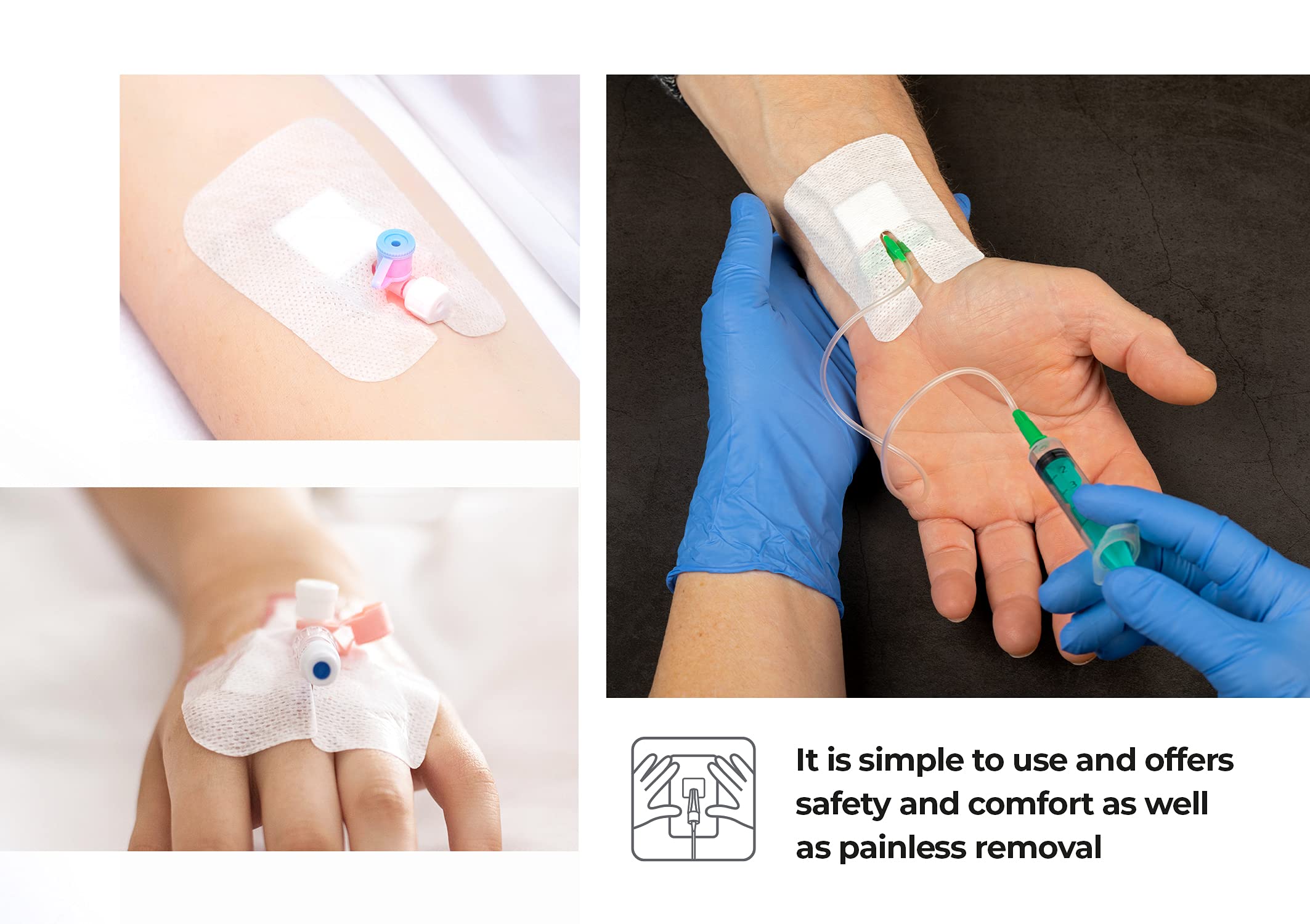 Medrull Kanülenpflaster N50 Sterile Wundverband zur Katheter Fixierung Ultra Pore Viggopflaster 6x8 cm U-Form Pflaster (Packung mit 5)