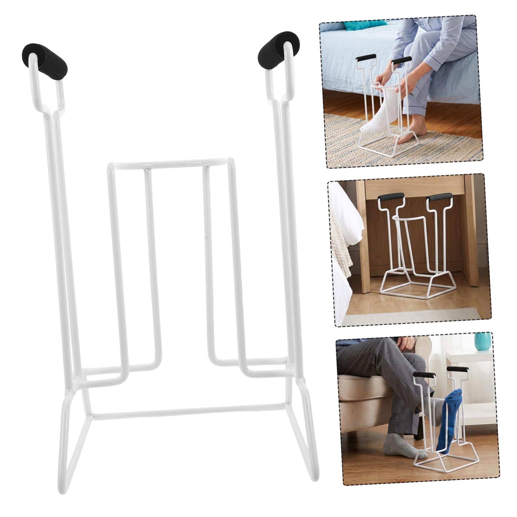 Beaupretty Aiuto per Calze per Anziani con Impugnatura Regolabile e Supporto Stabile, Compatibile con Calze, per Uso Accanto al Letto in Sedia a Rotelle
