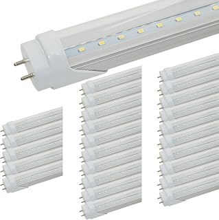 25-Pack T8 LED Bulbs 4 Foot Tube Light, 4ft LED Shop Garage Warehouse Light, 22W 5000K 3000LM Daylight White, Fluorescent Lights Tube Replacement, Ballast Bypass, Dual-end Powered, Clear Cover
