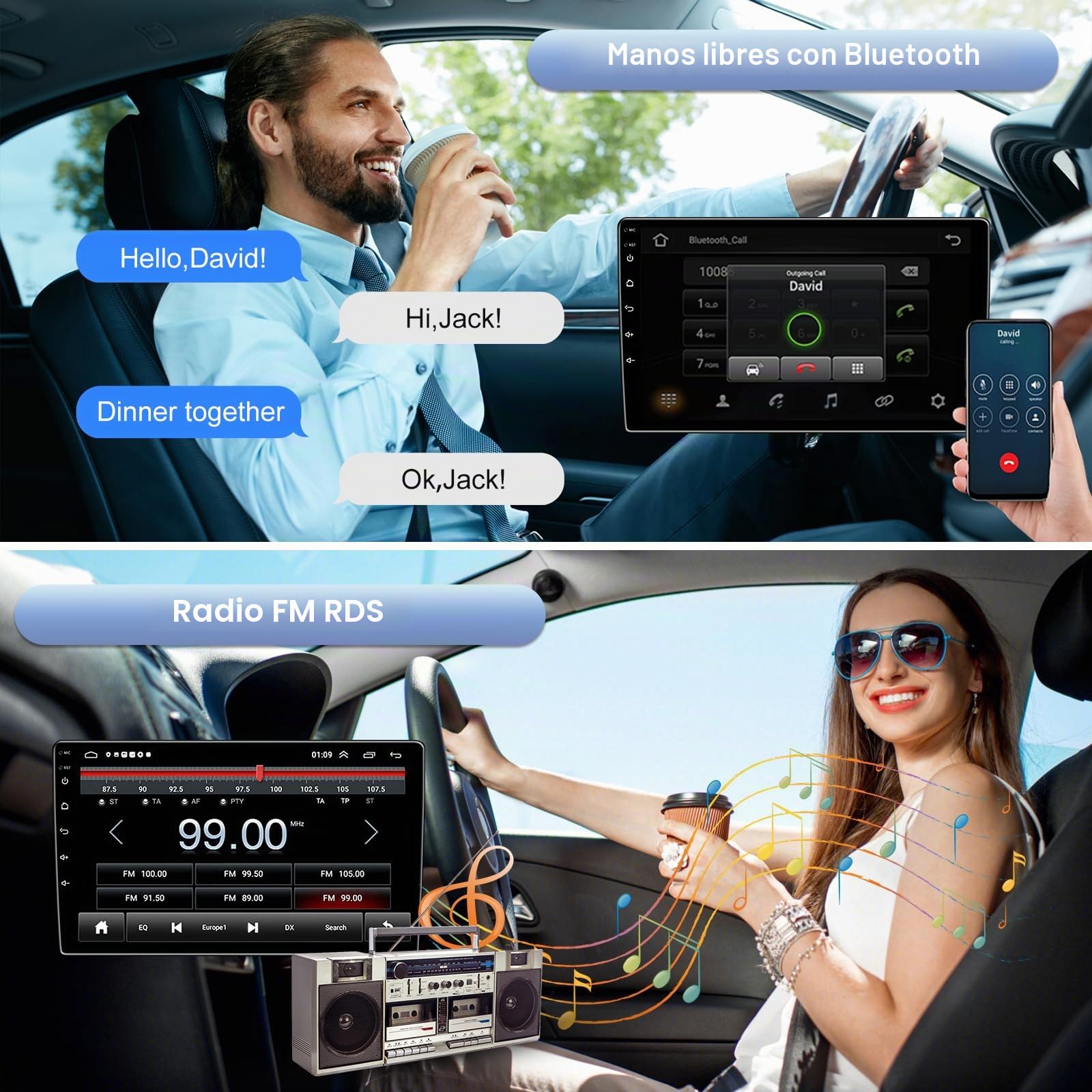 Radio estéreo de 4 GB + 32 GB para Jeep Wrangler JK 2007-2018 Dodge Ram 1500 2500 2009 2010 2011 2012 con Carplay inalámbrico y Android Auto- 5GWIFI 10.2 pulgadas pantalla táctil Bluetooth RDS FM SWC