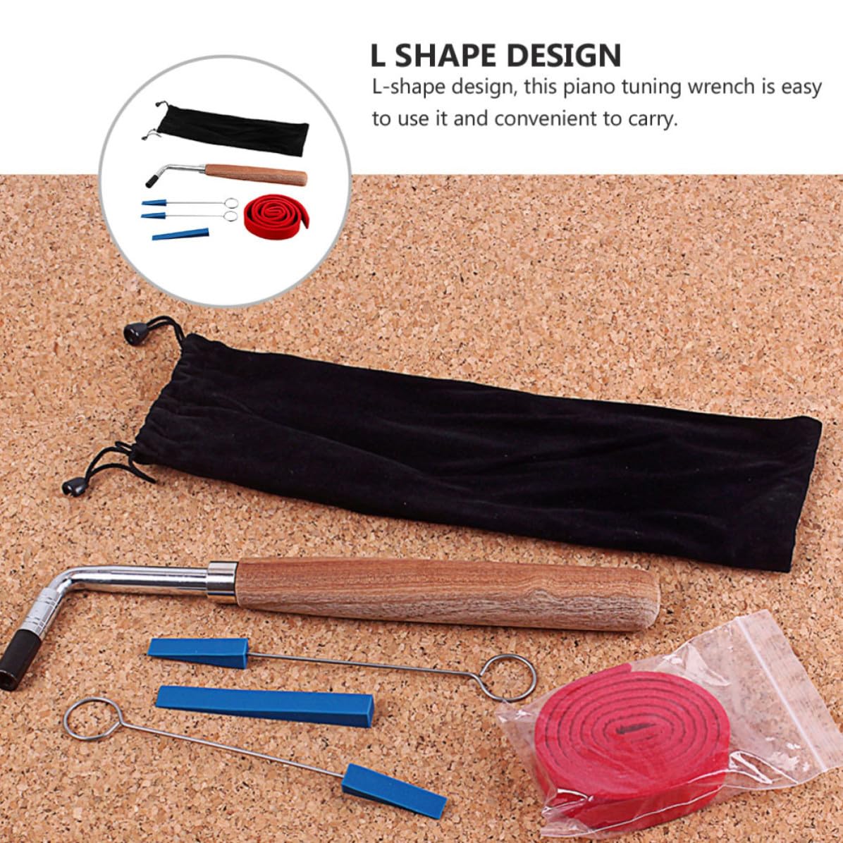 Générique Kit D'outils Professionnel pour Accordeur Piano Marteau Sourdine et Levier en Métal, Facile à Utiliser et Pratique pour Travaux D'accordage et Réparation