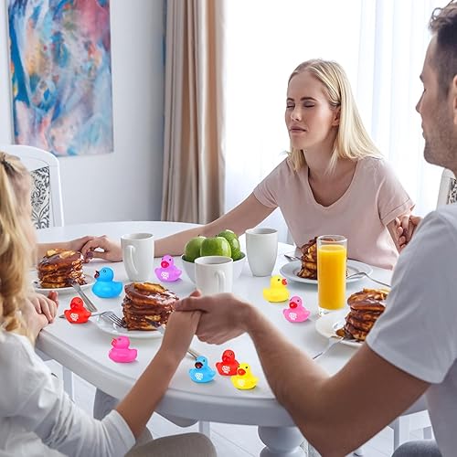 Miniatura 6 de DEEKIN 100 patos de goma de Jesús, juguetes de baño pequeños, patos de goma chirriantes, regalos de Jesús para eventos de iglesia, suministros