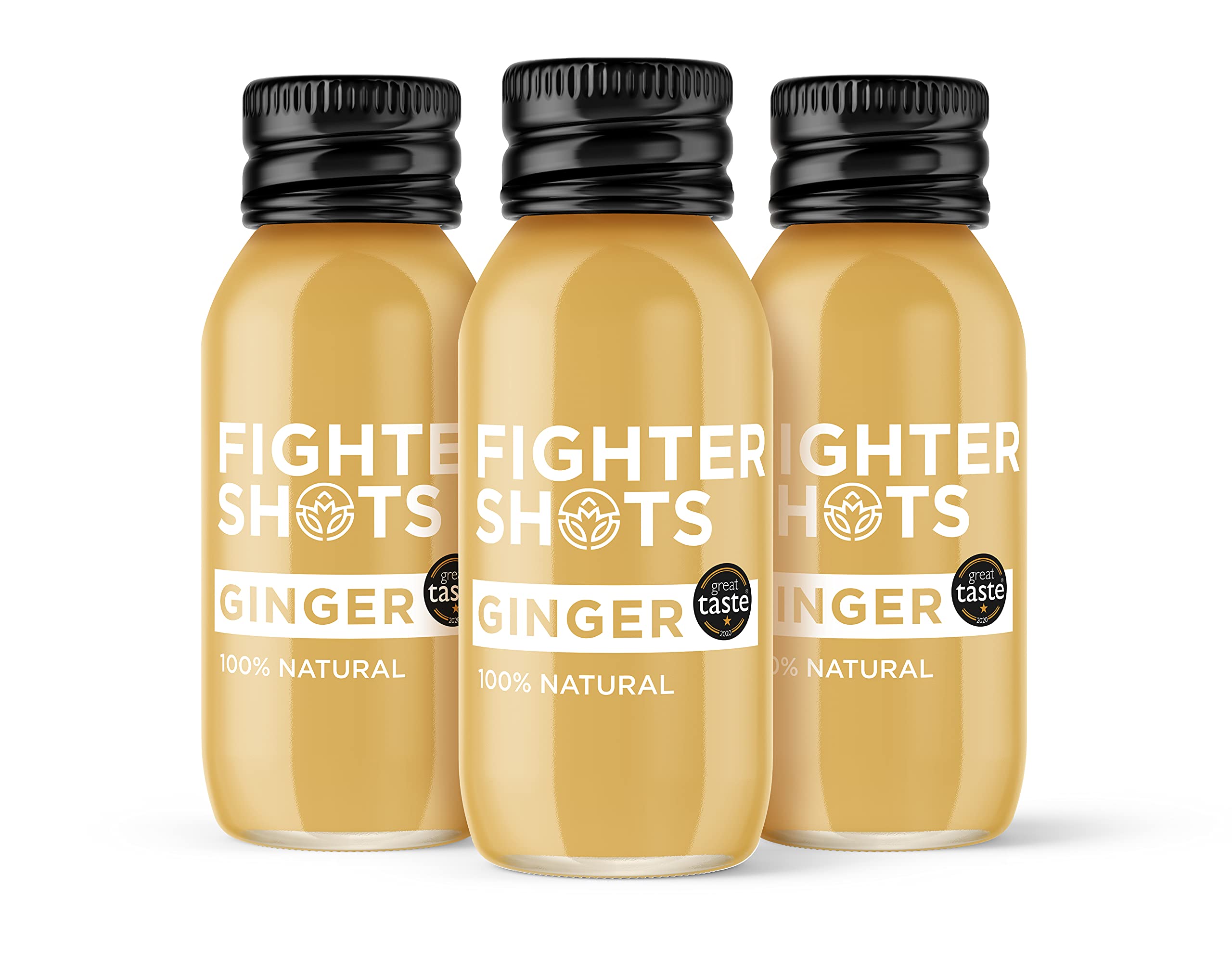 Fighter Shots GINGER 100 Natural Energy Shots Cold Pressed Boost