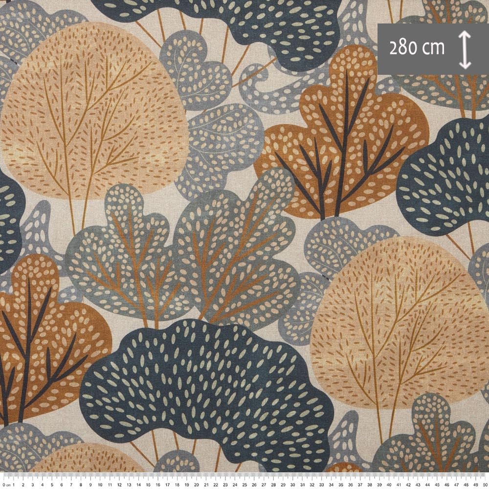 Kt KILOtela - Tela Loneta stampata Digitale, Tappezzare, Cuscini, Tende, Half Panama Cotone, Retallo 100 cm Lunghezza x 280 cm Larghezza | Geometrico Mawar - Beige 1 Metro