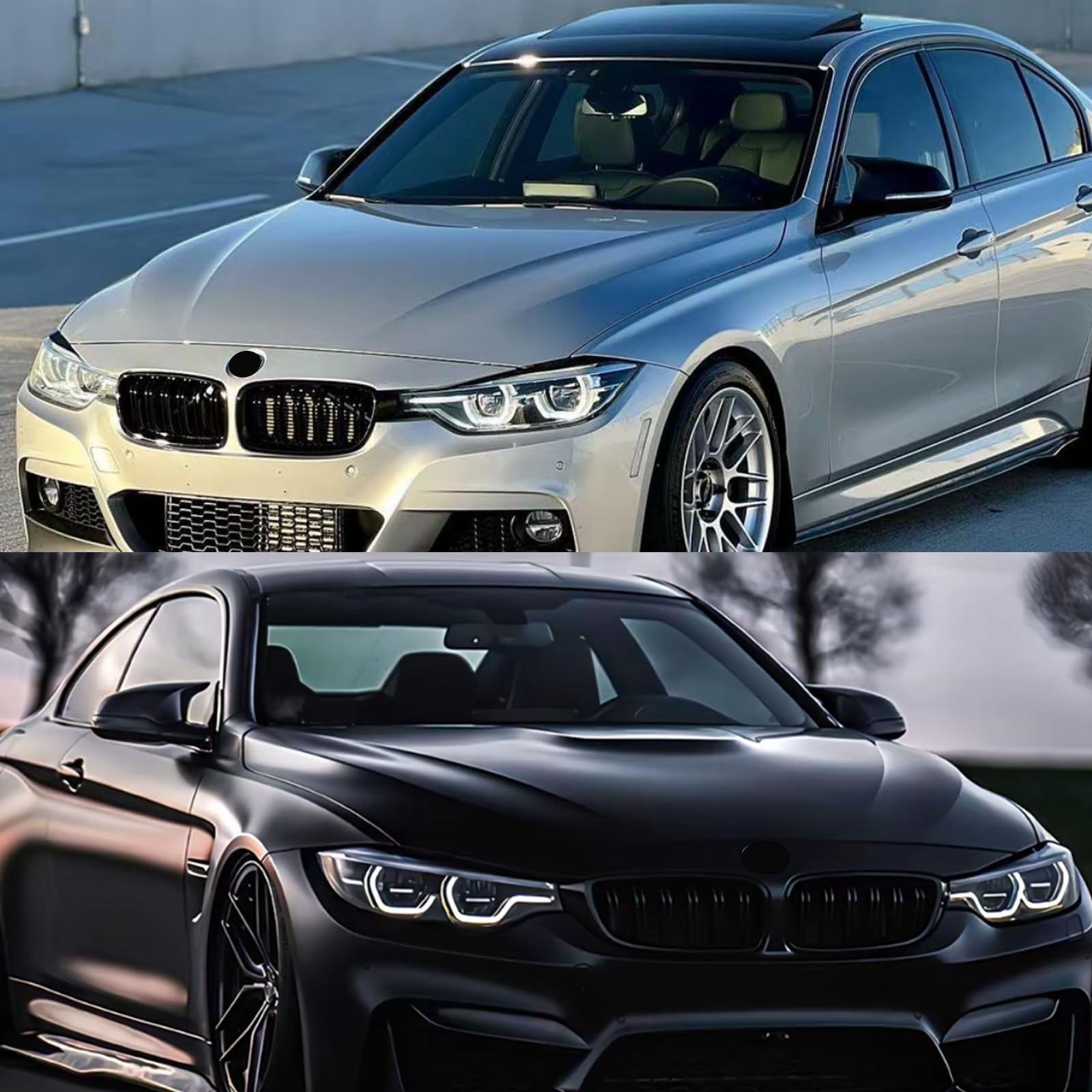 2 PCS Coques de Remplacement Rétroviseurs Auto Compatible avec Coque de Rétroviseur BMW F20 F22 F23 F30 F31 F32 F33 F36 F87 M2 X1 E84 Noir Brillant (For 1er 2er 3er 4er)