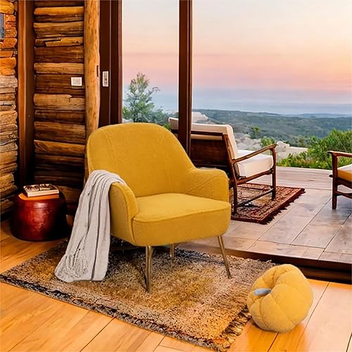 Miniatura 8 de Silla moderna de peluche de terciopelo, butacas para la Sala Modernas con marco de madera y patas de metal dorado, cómoda silla tapizada para sala