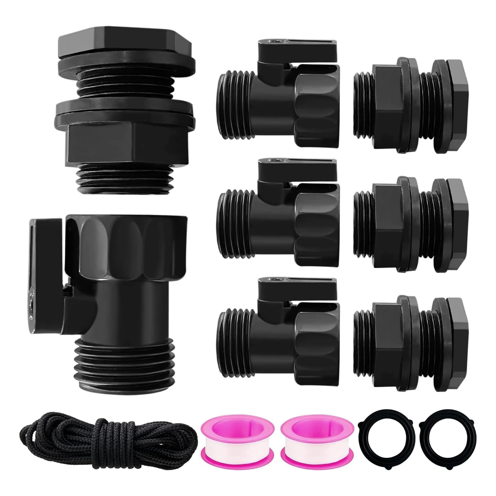 Msioytog Men's Multicolor 3 / 4Inch Garden Hose Splitter And Ball Valves Set Thread Connector To Fe Thread Extend Hose Tube Switches To Fe Extend Tube Switches
