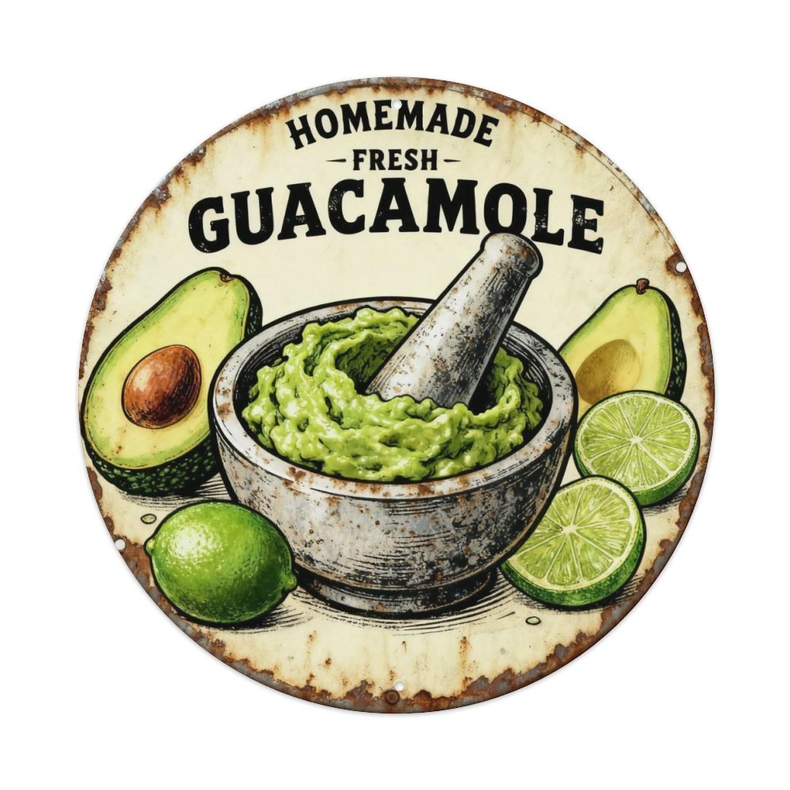 Homemade Fresh Guacamole Vintage Metal Tin Sign Plaque