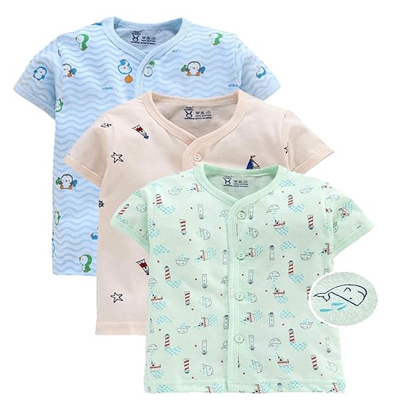 ANGAAKAR CLOTHINGS Baby Boys & Girls Cotton Front Open Vest Jhabla Perfect for Summer Wear Kids T-Shirt Baby Sando Innerwear Baniyan