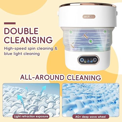 Miniatura 5 de Portable Washing Machine 15L, Mini Washer with 4 Modes and Spin Basket, Large Capacity Laundry Washer Deep Cleaning for Underwear,Baby Clothes,