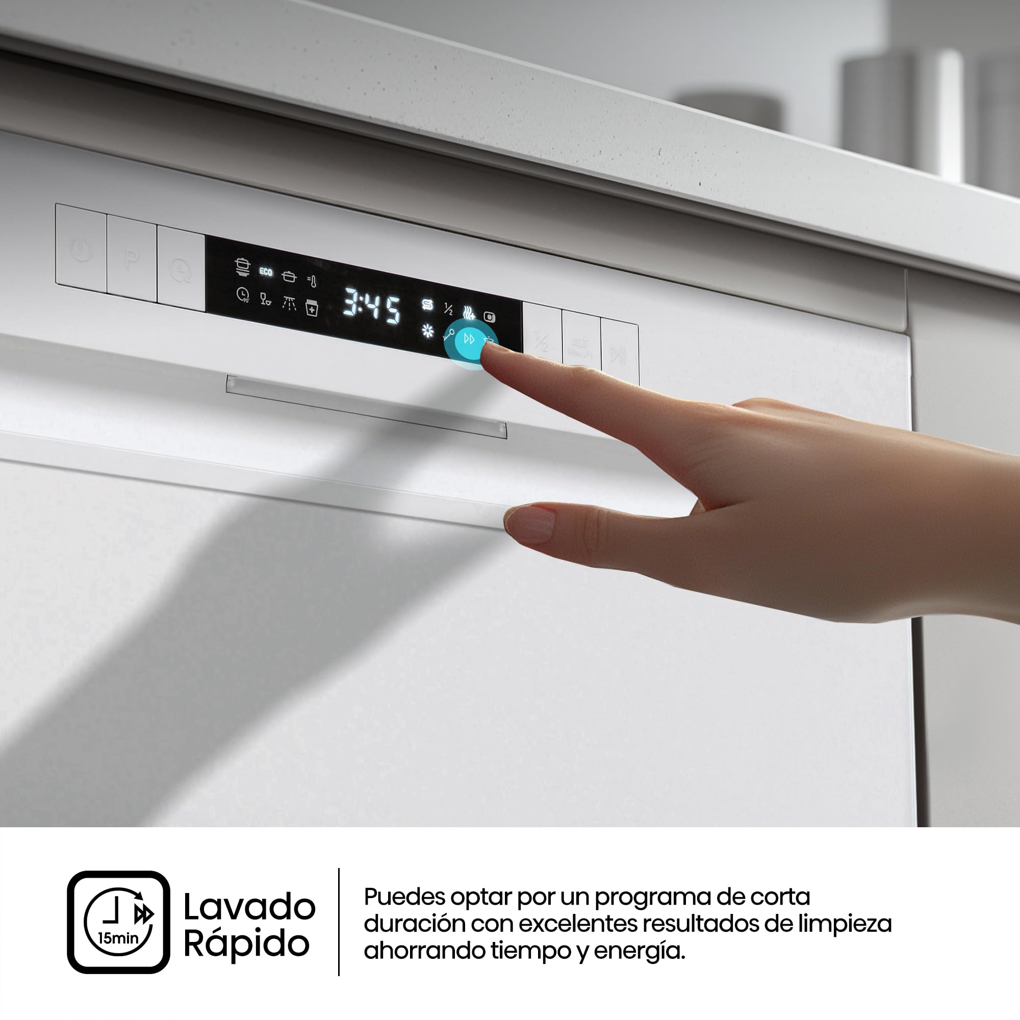 Hisense HS623D10W - Lavavajillas Independiente 60 cm, 3º Bandeja, Bajo consumo, 14 Cubiertos, 7 Programas, 47 dB con modo Lavado Rápido, Libre instalación, Blanco