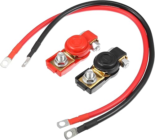 Miniatura 1 de Motoforti Cables de batería universales de calibre 5 AWG con terminal de batería, 19.69 pulgadas de longitud de 516 pulgadas en lengüetas,
