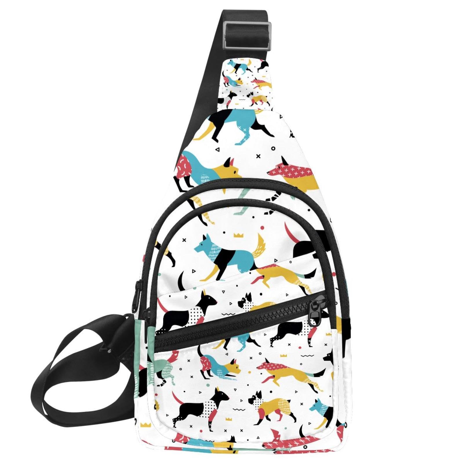 Sac à bandoulière avec fermeture éclair et sangle réglable multicolore - 7
