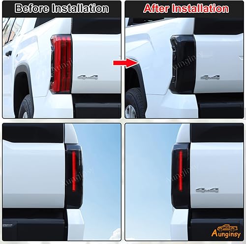 Miniatura 4 de Aunginsy Cubierta de luz trasera de automóvil compatible con Toyota Tundra 2022-2025, cubierta de luz trasera ahumada, cubierta de lámpara trasera,