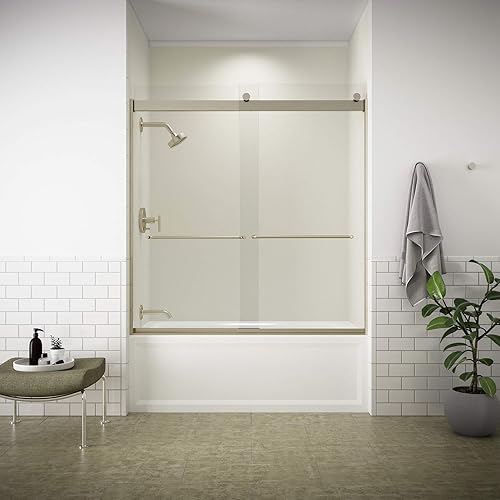 Miniatura 13 de KOHLER Purist Rite-Temp - Molde para baño y ducha con mango de palanca y cabezal de ducha de 1,75 Gpm Latón cepillado vibrante.,Mate negro,Cromo