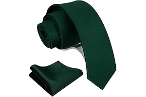 GUSLESON 2.4'' Premium Green Tie and Hankerchief Set
