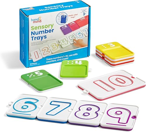 Hand2mind Sensory Number Trays Counting and Tracing 10-Piece Set