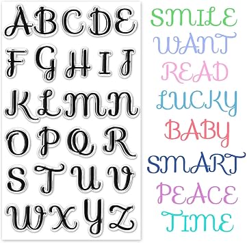 Alphabets Letters Numbers Clear Stamps for Card Making Decoration DIY Scrapbooking, Creative Font for Letter, Envelope Crafting Decoration