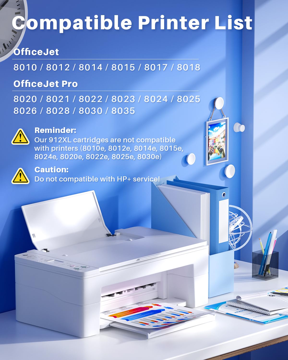 INK4U 912XL Multipack Cartuchos (Alta Capacidad, con Chip) Compatible con HP 912XL 912 Tinta Compatible con HP Officejet 8012, 8014, 8015, 8017, OfficeJet Pro 8022, 8023, 8024, 8025 — view 3