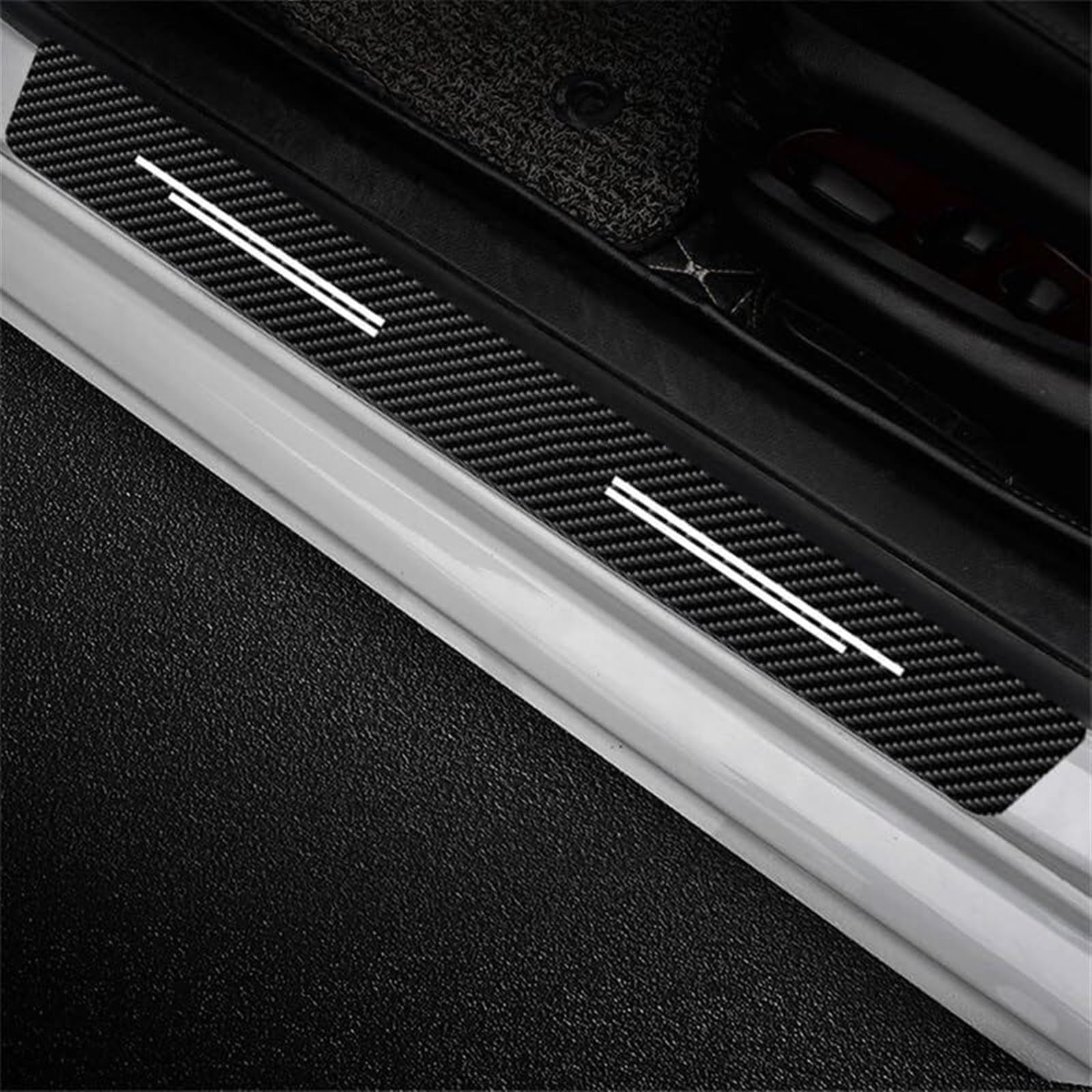 Tira Protectora de Parachoques 5 Protectores de Fibra Carbono para el Maletero del Coche, Pegatinas Cuero para Parachoques Trasero, para Volvo V90
