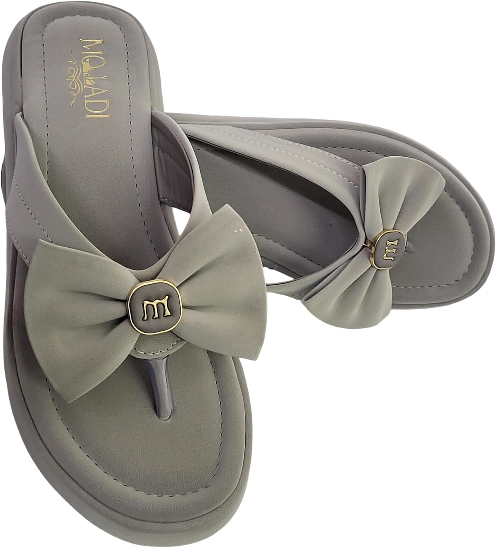 Women's Bow Accent Flip-Flop Sandals, Mauve, Cushioned Footbed with Non-Slip Sole