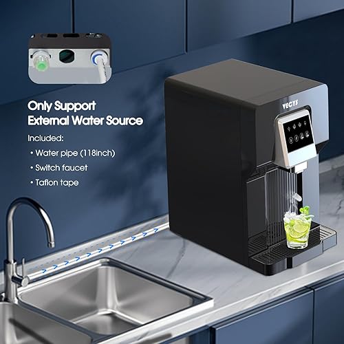Miniatura 3 de VECYS Enfriador de agua sin botella con máquina de hielo, producción diaria de hielo de 18 libras para uso en autocaravanas y encimeras domésticas
