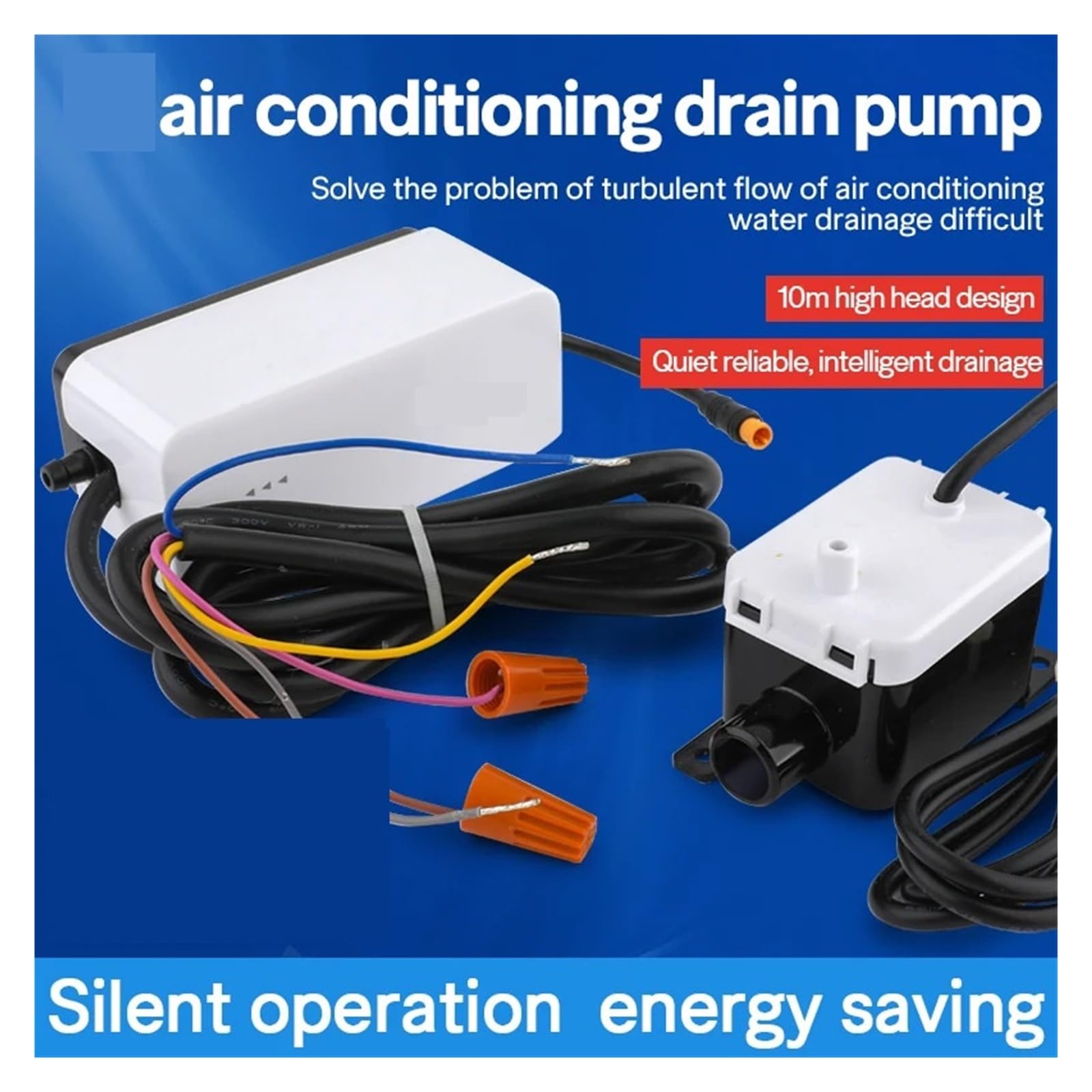 Pompe de Relevage Climatisation, Pompe de drainage for climatiseur de type split Pompe de relevage des eaux de condensation Pompe à eau silencieuse Vidange entièrement automatique 10 mètres